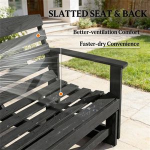 Sedia a dondolo nera per terrazze, giardini, balconi e cortili, ideale per spazi esterni - Product Image 4