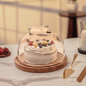 Round Glass <b>Cake</b> Platter With Gold Rim And <b>Dome</b> Cover Reusable Dessert Display <b>Stand</b> Countertop <b>Cake</b> <b>Dome</b> On Sale - Product Image 6
