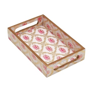 Nouvel arrivage : Plateau en bois imprimé personnalisé pour la maison et l'hôtellerie – Plateau de service et de rangement alimentaire 100 % haute qualité, emballage optimal - Product Image 5