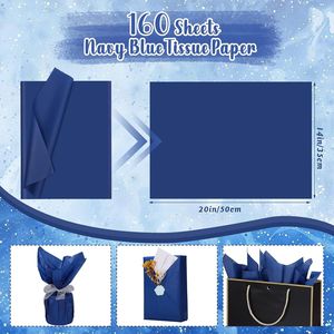 20 Sacchetti Regalo in Carta Velina Blu 20 x 14 Pollici, 160 Fogli, Confezione Grande per Artigianato Fai-da-Te e Confezioni Regalo Natalizie - Product Image 3