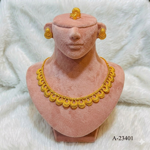 Traditional Indian Ethnic <b>Choker</b> Necklace and Earring Set with Zircon Bridal & Wedding Jewelry Gold Plated - Product Image 5