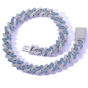 Pulsera de eslabones cubanos con incrustaciones de moissanita, brazalete de cadena con microincrustaciones de corte brillante redondo, joyería unisex de hip hop para fiestas - Product Image 4