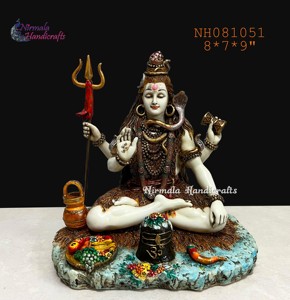 Nouvelle sculpture tendance du dieu Shiva en résine blanche de Nirmala Handicrafts avec une finition fine et lisse, idéale pour la table - Product Image 2