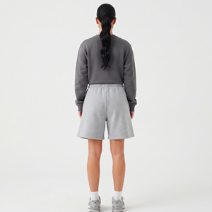 <b>Women</b> Baggy Sweat <b>Shorts</b> Casual 100% Cotton Fleece Mid Drawstring Eaist <b>Knee</b> <b>Length</b> Winter Street Wear Sweat <b>Shorts</b> Set Ladies - Product Image 2