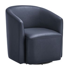 Poltrona Girevole Ardena Blu Notte, Design Elegante in Ecopelle per Arredamento Soggiorno - Product Image 1