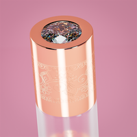 INNORHINO Bouteille de rouleau de parfum en verre rechargeable avec bouchon en cristal pour huiles essentielles | Roll On or rose 10ml
