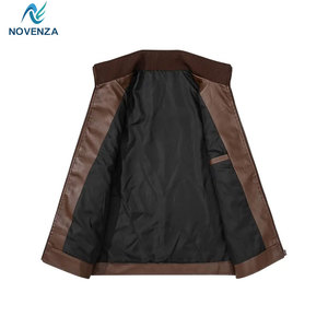 Gilet en cuir pour motard, pour homme, décontracté, hiver, design classique, fermeture éclair, durable, imperméable, léger, gilet tendance pour la conduite - Product Image 3