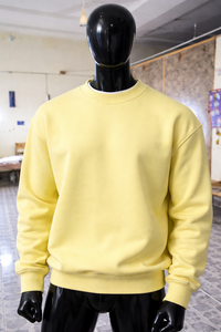 High Quality Winter Plain Yellow <b>Sweatshirt</b> Unisex Crewneck Oversized Fleece Pullover Casual Streetwear Digital Custom Logo 100% - Product Image 6