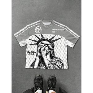 T-shirts amples pour hommes en coton épais de haute qualité, col rond, personnalisables, vente en gros, tailles plus, OEM - Product Image 1