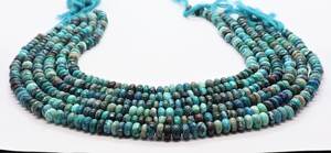 Perles de chrysocolle naturelle lisses, forme ronde, 7-7,5 mm, perles de chrysocolle lisses, 13 pouces, perles de chrysocolle pour la création de bijoux - Product Image 2