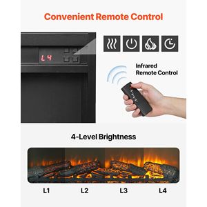 Mobile TV in Stile Rustico da 36 Pollici con Caminetto, Supporto TV per Televisori fino a 80 Pollici, Design Chic Urbano - Product Image 5