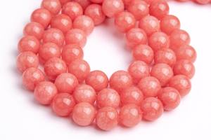 Cuentas sueltas redondas de cuarzo rosa coral de calidad para la fabricación de joyas, pulseras, collares y manualidades. - Product Image 2