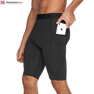Fitness Shorts Elastic Waist Compression Tight Shorts Sports <b>Trousers</b> Gym Tight Compression Shorts Side Pocket - Product Image 4
