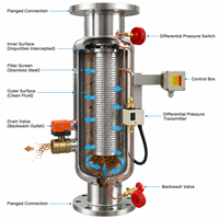 Nouvelle unité de décontamination à éjection des eaux usées, autonettoyante et entièrement automatique, en acier inoxydable SS304 SS316, avec filtre à contre-lavage, 1-300 microns