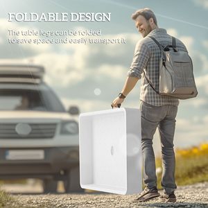 3.4ft Folding Outdoor <b>Table</b> Drain and Fill Chill Storage Shelf Parti Drink Cooler for <b>Party</b> or Outdoor Activities - Product Image 5