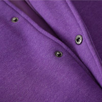Veste universitaire unisexe à manches violettes et blanches pour homme, décontractée, couleur unie, boutonnée, en polyester, style Letterman