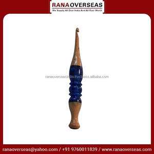 Crochet en bois et résine multifonction de qualité supérieure, thème ange, design turquoise craquelé étonnant, disponible en plusieurs coloris - Product Image 3