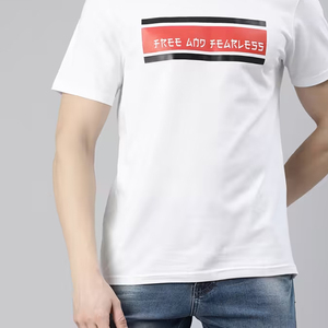 Camiseta de algodón grueso de 400 g/m², estilo urbano, con logo personalizado, cuello redondo, lisa, estampada, con logo personalizado para camisetas de hombre - Product Image 5