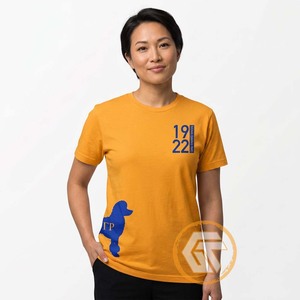 เสื้อยืดสโมสรหญิงแขนสั้นผ้าคอตตอนปักโลโก้เสื้อ100% พิมพ์ลายแกมม่าแกมมาอาร์โม - Product Image 3