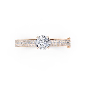 Brazalete de Diamantes Cultivados en Laboratorio, Certificado por IGI, 14 CTW, Redondos, Oro Rosa Sólido de 10K, Joyería con Pavé de Diamantes Solitarios - Product Image 1