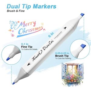 Set di pennarelli a scalpello a doppia punta a 80 colori per pennarelli da colorare con alcool a inchiostro impermeabile per pittura regalo - Product Image 3