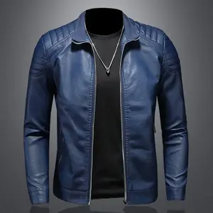 Veste en cuir véritable pour homme, style motard, vêtement d'extérieur tendance, logo personnalisé, fabricant OEM ODM - Product Image 1