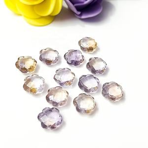 Perles en améthyste AAA, forme de fleur facettée, briolette, améthyste, pierres précieuses sculptées à la main, 10 mm, vente en gros, perles en forme de fleur, en vrac - Product Image 4