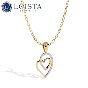 Collar con Colgante de Diamante en Forma de Corazón Plateado para Mujer, LOISTA, Joyería Romántica para Uso Diario con Diamantes Naturales Color G - Product Image 4