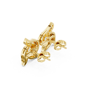 Pendientes de Oro Amarillo de 14k de la Mejor Calidad con Diamantes Redondos Cultivados en Laboratorio, Certificados por GRA, Precio al por Mayor - Product Image 4