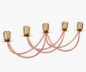 Brass Candelabra Circular Shape Durable Home Decoration Elegant <b>Table</b> Centerpiece - Product Image 4