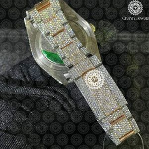Montre pour homme Charm_Jewells en acier inoxydable, boîtier de 40 mm, mouvement mécanique analogique, accents de diamants, luxe et mode, étanche 10 bars - Product Image 3