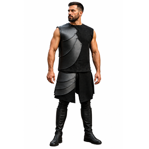 Chaleco de Armadura Negra Medieval, Armadura de Pecho de Guerrero Vikingo, Armadura de Caballero LARP, Disfraz de Cosplay de Fantasía Renacentista, Disfraz para Películas y Televisión - Product Image 1