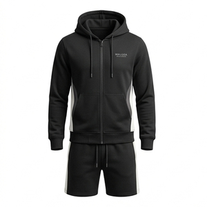 Custom Plus Size Casual Summer Tracksuit Unisex Midweight Breathable Hooded Printed Full Sleeve <b>T</b>-Shirt Shorts Set Quick Dry - Product Image 2