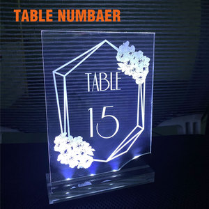 Custom LED Light Up Table Number Premium Acrylic <b>Wedding</b> Table Sign <b>Card</b> for Restaurant Hotel Rechargeable OEM Factory - Product Image 1