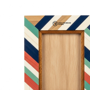 Multicolor Wooden Photo <b>Frame</b> | Geometric Tile <b>Design</b> | Handmade Picture <b>Frame</b> - Product Image 2