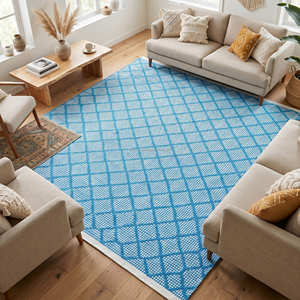Alfombra de Algodón Naranja con Diseño Escandinavo, Lavable, Suave, Rectangular, Tejido Plano, Antideslizante, para Sala de Estar, India - Product Image 2