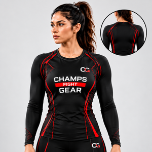 Custom OEM <b>Women</b> Muay Thai Compression Top Breathable MMA <b>Rash</b> <b>Guard</b> Fitness Workout Martial Arts Training Gear - Product Image 5