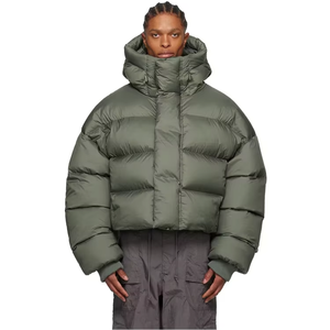 Veste matelassée à capuche entièrement personnalisée OEM de haute qualité pour l'hiver, design camouflage patchwork, toile imperméable et coupe-vent - Product Image 1