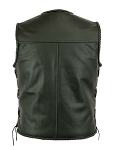 Chaleco de cuero personalizado para hombre, ropa de abrigo de verano transpirable para montar en motocicleta con insignia bordada - Product Image 3