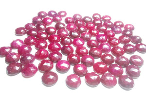 พลอยแซฟไฟร์ธรรมชาติคุณภาพสูง รูปทรงโรสคัท คู่หนึ่ง สำหรับทำเครื่องประดับ อัญมณีตกแต่ง เกรด AA - Product Image 2