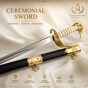 Espadas Metálicas Ceremoniales Tipo Armadura, Elegantes Artesanías Metálicas Coleccionables, Espada de Desfile para Cadetes Escolares, Espada de Guardia de Honor Universitaria - Product Image 4