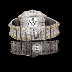 Relojes de Lujo Personalizados con Diamantes de Imitación, Relojes de Moissanita Plateados con Incrustaciones de Diamantes, para Regalo, Relojes Mecánicos de Alta Calidad - Product Image 2