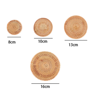 Set de table en rotin naturel tressé à la main de 10 pouces pour cuisine extérieure, style chinois et américain - Product Image 5
