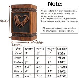 Hand Hand Heart Carved Wooden Urn for Human Pet Baby Ashes Eternal Love <b>Memorial</b> <b>Box</b> Handcrafted Solid Wood Eco-Friendly Durable - Product Image 4