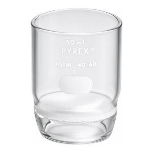 Crisol de vidrio de borosilicato PYREX de alta forma Gooch con disco fritado para filtración analítica - Product Image 1