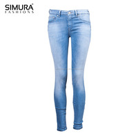 Jeans en denim pour femme, coupe slim, extensible, respirant, écologique, design élégant, grande taille, tendance