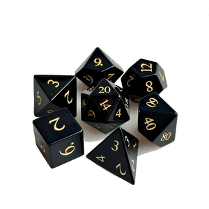 ลูกเต๋าหินคุณภาพสูง หินออบซิเดียนสีดำ คริสตัลธรรมชาติ หินบำบัดเรกิ ลูกเต๋าหินแกะสลักแบบกำหนดเอง ชุดลูกเต๋าคริสตัลไวกิ้ง - Product Image 1