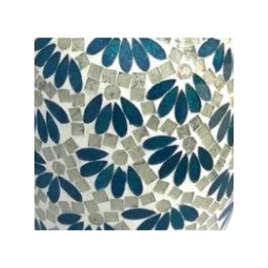 Handcrafted Blue Mother of Pearl Inlaid Floral Pattern <b>Vase</b> Elegant Shell Mosaic Flower Pot with <b>Unique</b> Accents - Product Image 4