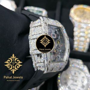 นาฬิกาข้อมือผู้ชาย Pahal Jewels หรูหรา ระบบจักรกล ตัวเรือนสแตนเลส สายยาง แสดงผลแบบอนาล็อก-ดิจิตอล โครโนกราฟ กระจกแซฟไฟร์ - Product Image 2