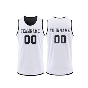 Maillot de basket INDEX SPORTSWEAR blanc et rouge, personnalisable avec nom et numéro d'équipe, sublimé, en mesh, sans manches, unisexe, adulte, coupe classique - Product Image 2
